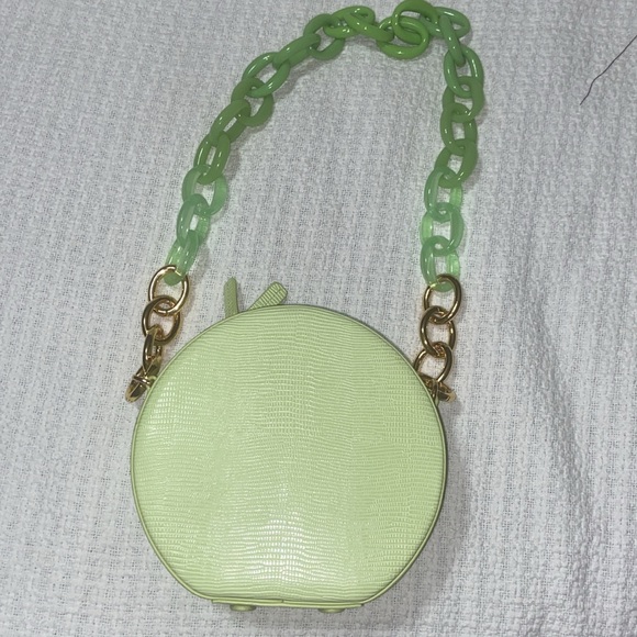 Nwot JW PEI Lime Green Luna Gradient Acrylic Chain Lizard Pattern Vegan bag - Picture 14 of 14